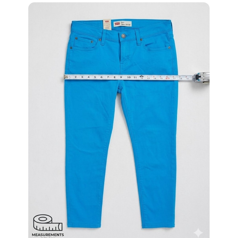 JCP Women Electric Blue Skinny Ankle Pants Stretch Five Pocket Slim Fit